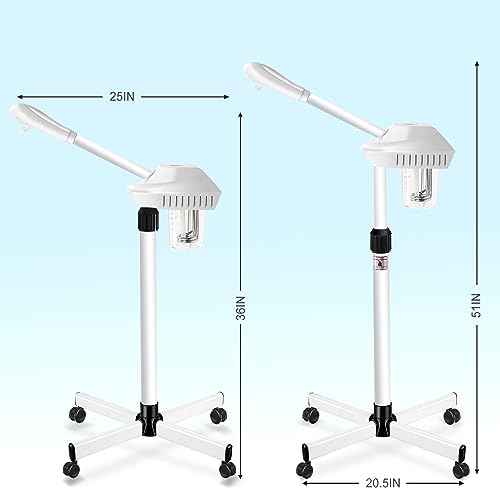 Professional Facial Steamer for Atomization Humidifier Atomizer, Adjustable Height and Angle, Face Steamer Clean Skin Firming Pores and Moisturizing Suitable for a Beauty, Spa, at Home