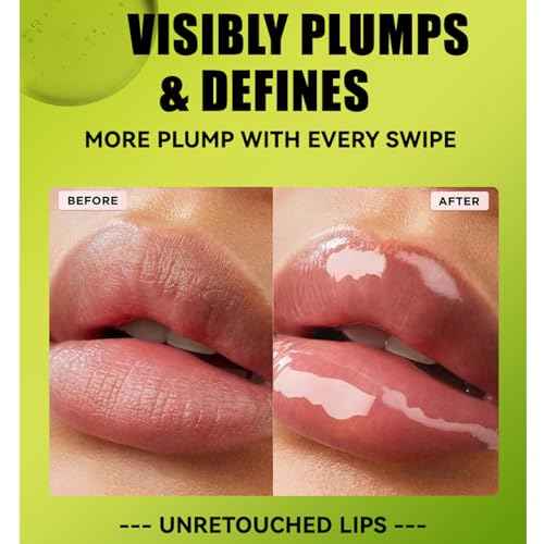 4 Colors Lip Oil Lip Glaze, Fat Lip Oil Hydrating Lip Glow Oil Big Brush Head Moisturizing Lip Gloss Long Lasting Nourishing Non-sticky Smooth Tinted Plumping Lip Oil (A#)