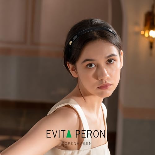 EVITA PERONI Headbands for Women Acetate Sheet Headband Non-slip Comfortable Fashion Hairband-Black