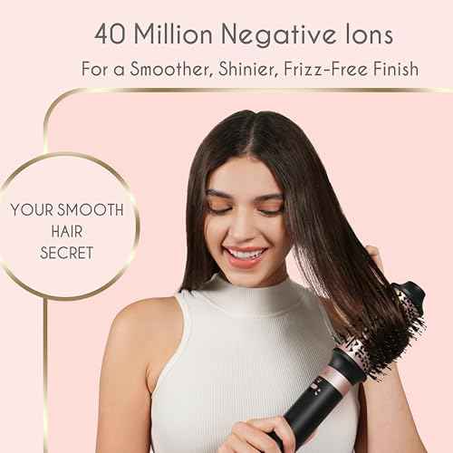 5 in 1 Ionic Hot Air Styler, 1400W Powerful Hair Dryer Brush, Auto-Wrap Curlers, Paddle Brush for Fast Drying, Volumizing with Travel & Storage Bag Compatible with Dyson Airwrap
