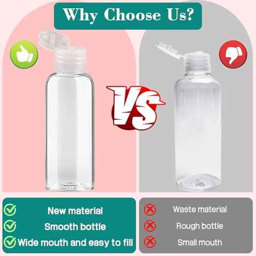 100pcs Empty 3.4 oz Travel Bottles with Flip Cap Tsa Approved Leakproof Plastic Squeeze Small Shampoo Bottles for Toiletries Liquids Travel Essentials Containers for Lotion, Party favors, Bulk Gifting