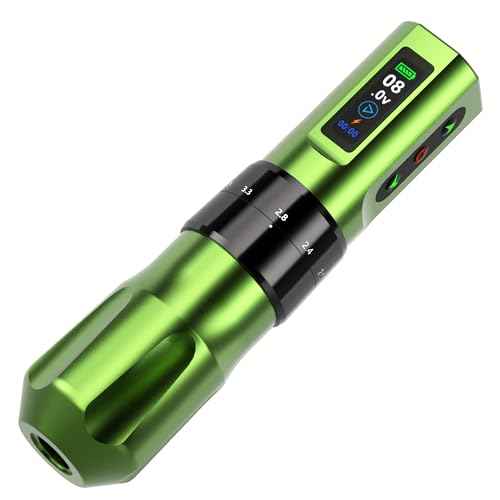 BIGWASP Z3 Wireless Rotary Tattoo Machine Pen, 6 Adjustable Stroke Lengths, 1,800mAh Battery, Coreless Motor for Professional Artists - Green