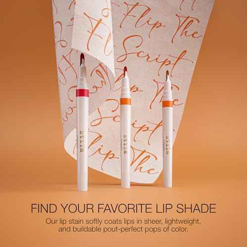 stila Calligraphy Lip Stain Long-Lasting Tint, Moisturizing, Transfer-Proof, Lightweight, Sheer Buildable Color, Fades to a Natural Wash of Colors