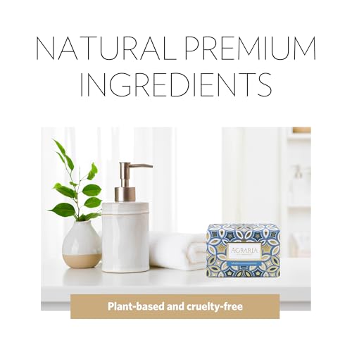AGRARIA Luxury Bath Bar Soap Assorted Collection, Bitter Orange, Lemon Verbena, Mediterranean Jasmine Bar Soap for Men and Women, Skincare Gift Set