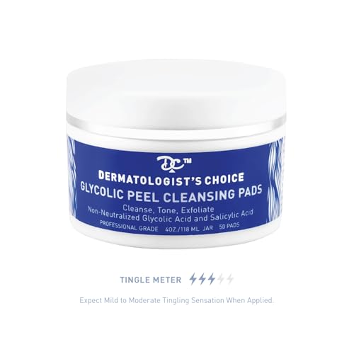 Dermatologist's Choice Extra Strength Chemical Peel 10% Glycolic Peel Cleansing Pads With Salicylic Acid ? 50 Pads