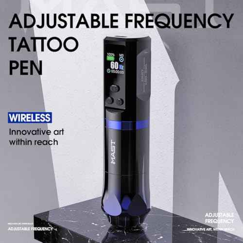 Mast Hertz Wireless Pro Tattoo Pen Machine, Adjustable Frequency 3HZ - 150HZ Tattoo Gun