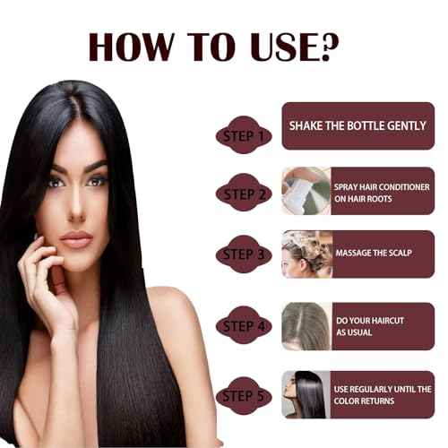 Herbal Gray Hair Spray, Hair Darkening Conditioner Spray, Herbal Hair Coloring Spray, Hair Darkening Conditioner, Reverse Grey Hair,Hair Coloring Essence for 4 Weeks Gradual Results (1-pcs)