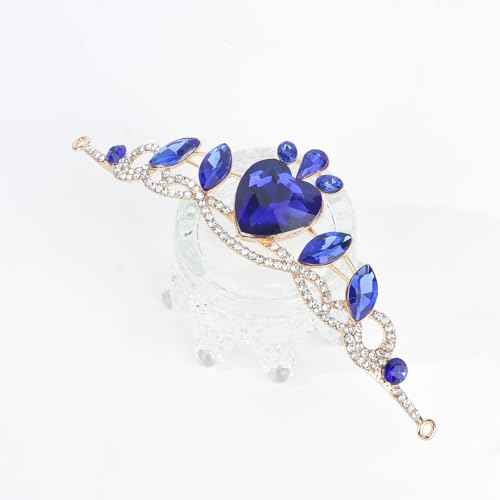 CAVETEE Birthday Crown for Women, Princess Tiara Royal Blue Happy Birthday Girl Crown Decorations