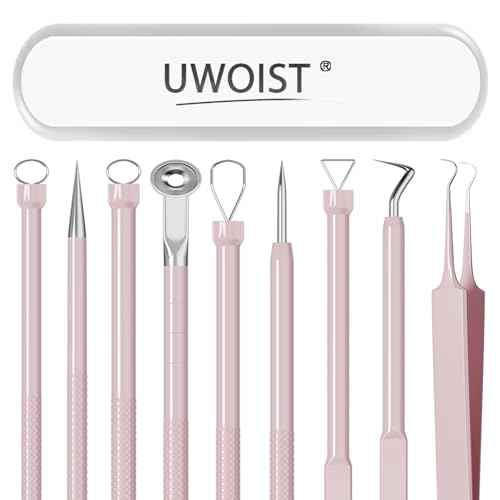Pimple Popper Tool Kit Blackhead Remover Tools (5 Piece Kit), Professional Stainless Black Head Remover for face, Risk Free Treatment Pimple Extractor with Tweezers
