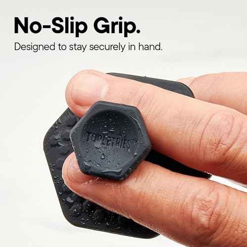 TOOLETRIES Men's Face Scrubber - Premium Silicone Facial Cleansing Brush, Gentle Exfoliator Pad & Soft-Touch Massager - Removes Dead & Dry Skin - Long Lasting Shower Accessories - Charcoal