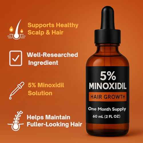 Minoxidil for Men 5% Topical Solution ? Beard & Hair Regrowth Treatment, Extra Strength Hair Loss Formula for Thicker, Fuller Hair, Hair Growth Serum for Men