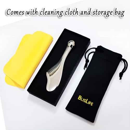 Mini Eye Care Stick, Facial Roller to Eliminate Eye Puffiness, Lighten Wrinkles, Gua Sha Beauty Skin Care Tool, On-The-go Facial Care Massager for Women (Zinc Alloy)