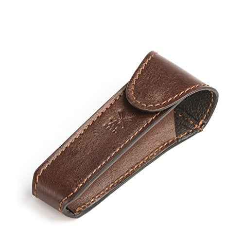 MÜHLE Brown Leather Safety Razor Travel Pouch