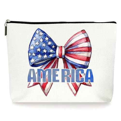 American Flag Makeup Bag Cosmetic Bag, Gifts For Birthday Mothers Day Christmas Independence Day, Patriotic Decorations.