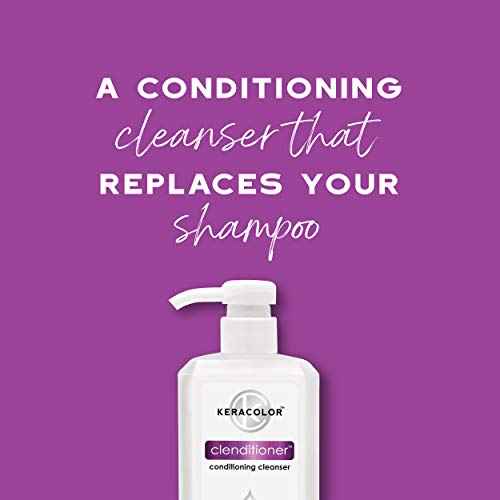 Keracolor Clenditioner Cleansing Conditioner, Color Protecting Keratin-Infused Co-Wash, Prevents Fade, 2 Sizes