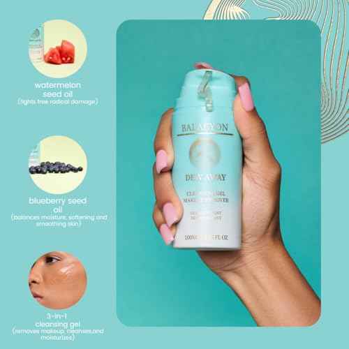 Cleansing Gel Makeup Remover, Removes Waterproof Mascara, 3-In-1 Cleanser, Oil Based, Moisturizing, Great For Sensitive Skin, All Natural, TSA Friendly, 3.38 fl oz