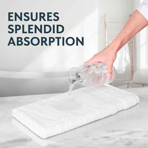 White Classic Luxury Cotton Washcloths 13x13 Inch - 650 GSM Turkish Cotton | Hotel, Spa, Bathroom Face Towel | 12 Pack