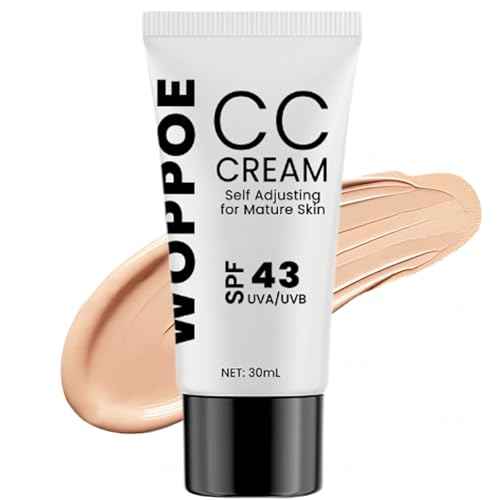 CC Cream for Older Women, Skin Tone Adjusting CC Cream Spf 43, Self Adjusting for Mature Skin, Intense Moisture, Conceals Pigmentation, All Skin Types (1 PCS)
