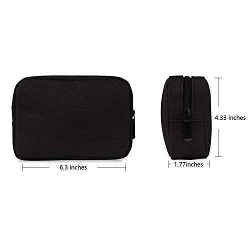 Universal Electronics/Accessories Soft Carrying Case Bag, Durable & Light-weight,Suitable for Out-going, Business, Travel and Cosmetics Kit (Small-Black)