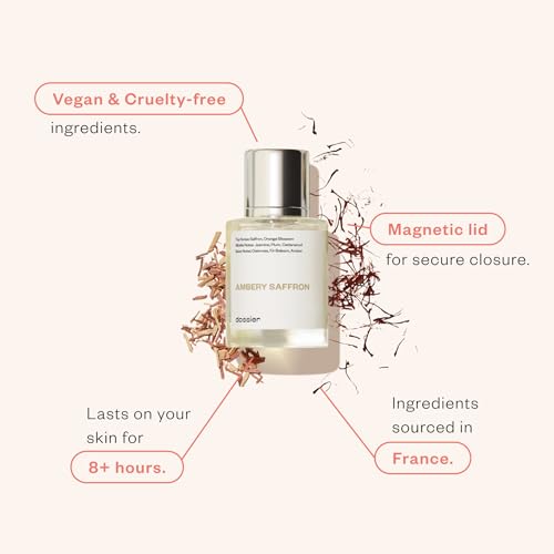 Dossier - Ambery Saffron - Eau de Parfum - Inspired by MFK's B.accarat R.ouge 5.40 - Vegan, Unisex Perfume Spray - 3.4 Fl Oz (100ml)