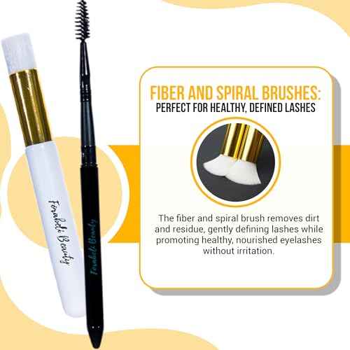 Forabeli Lash Shampoo 50ml with Brush and Wand - Eyelash Extension Cleanser, Eyelid Foaming Wash, Gentle Foam, Remove Oils and Makeup