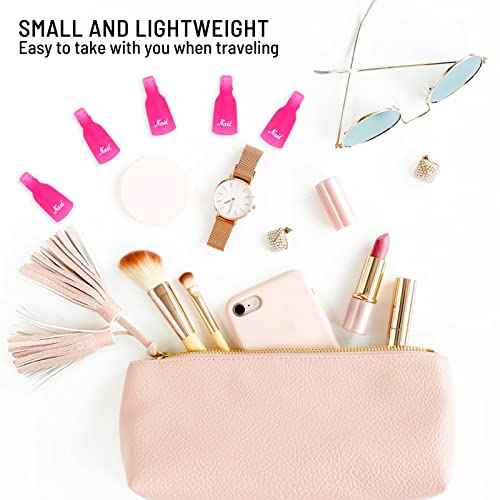 (10 Pcs Pink) Plastic Acrylic Nail Art Soak Off Cap Clip UV Gel Polish Remover Wrap Tool Gel Nail Polish Remover Clips for Fingernail Removal Soak Off Clips Wrap Cleaner Cap Clip