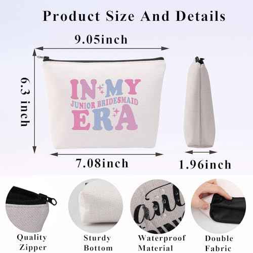 PLITI Junior Bridesmaid Gift Wedding Party Gift Bridal Shower Gift In My Junior Bridesmaid Er Makeup Bag From Bride (Junior Bridesmaid Er bag)