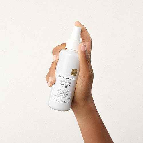 Kristin Ess Hair 1 Inch Titanium Curling Iron + Style Assist Blow Dry Heat Protectant Spray for Beach Waves + Detangling Brush + Matte Black French Pin Set of 2