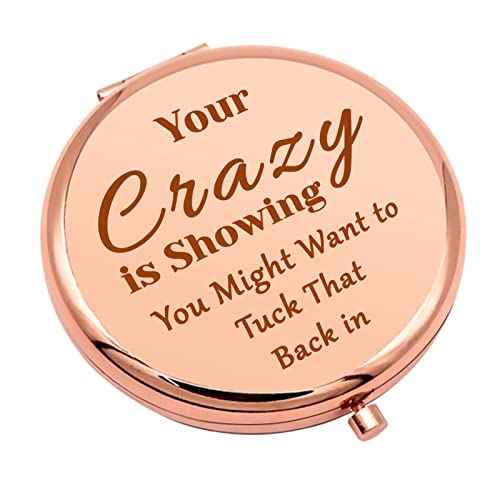 Funny Inspirational and Sarcasm Gifts for Women Compact Makeup Mirror for Friends Coworker Funny Gifts for Women Folding Makeup Mirror for Boss Colleagues Christmas Birthday Gifts