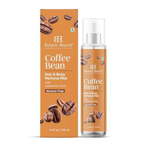 Botanic Hearth Coffee Bean Hair & Body Perfume Mist with Hyaluronic Acid ? Alcohol-Free Body Spray for Long Lasting Fragrance & Hydration ? Refreshing Coffee Scent, 3.4 fl oz / 100 ml