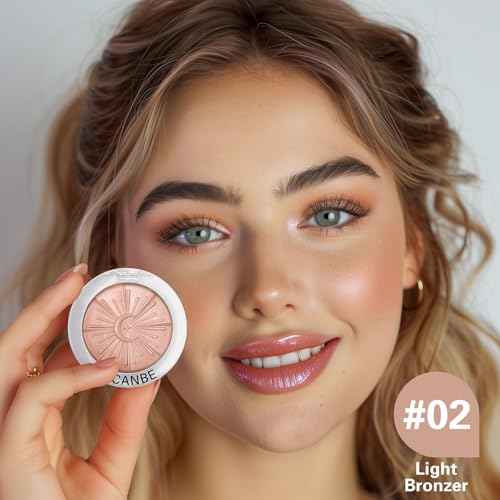 UCANBE Glow Bronzer, Long-Lasting Baked Shimmer Bronzing Powder - 02 Light Bronzer, Lightweight & Buildable Neutrual Satin Finish, Luminous Contour for Face, Cheeks, and Body