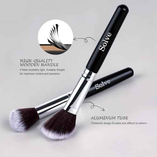 Makeup Brush Set, SOLVE 32 Pieces Professional Makeup Brushes Wooden Handle Cosmetics Brushes Foundation Concealer Powder Face Eye Make up Brushes Kit, Black