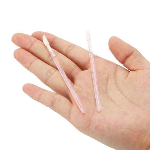 Tbestmax 500 Lip Applicators Disposable Lip Brushes Crystal Lipstick Lip Gloss Wands, Pink