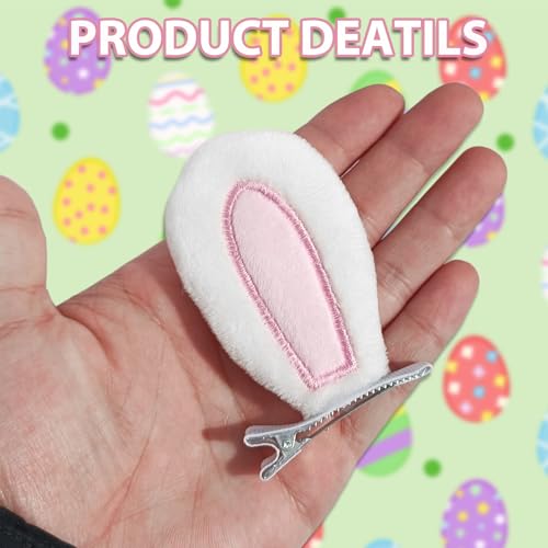 2 Pairs Bunny Ears Hair Clips Easter Rabbit Ears Hair Clips Pink Bunny Ears Halloween Buuny Costume Easter Accessories