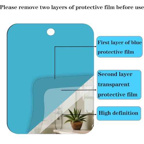 Shower Mirror Fogless for Shaving, Bathroom Accessories No Fog Shaving Mirror, 7"x5" Shatterproof Men's Woman Wall Mirrors, Anti Fog Makeup Small Mirror Travel Camping