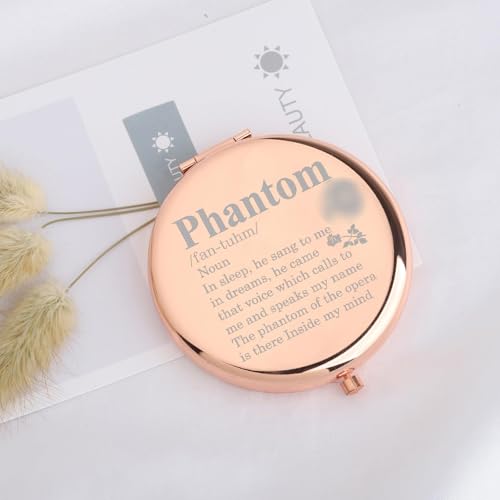 UJIMS Opera Drama Lover Gift Phantom Mask and Rose Compact Mirror Musicals Phantom Gift for Fans (Phantom Mirror)