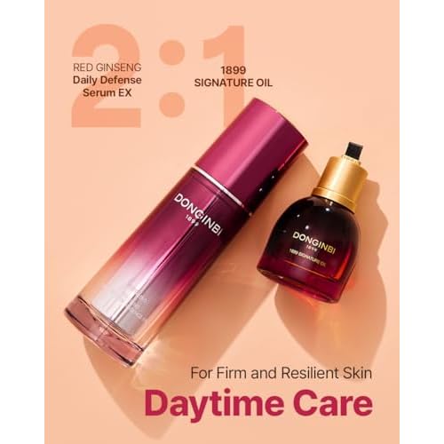 Donginbi Red Ginseng Daily Defense Essence - Firming & Skin Barrier Repair Serum for Dry Skin, Korean Red Ginseng Essence, Korean Skin Care Gifts for Women, 2.03 floz / 60ml