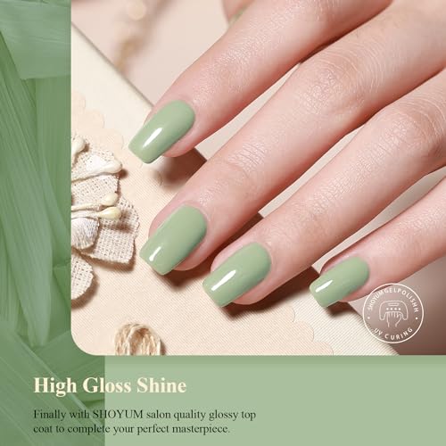 Eucalyptus Green/Sage Green Color Gel Nail Polish 15ml, Soak Off U V LED Nail Lamp Gel Polish Nail Art Manicure Salon DIY Home 0.51Oz Gift for Women
