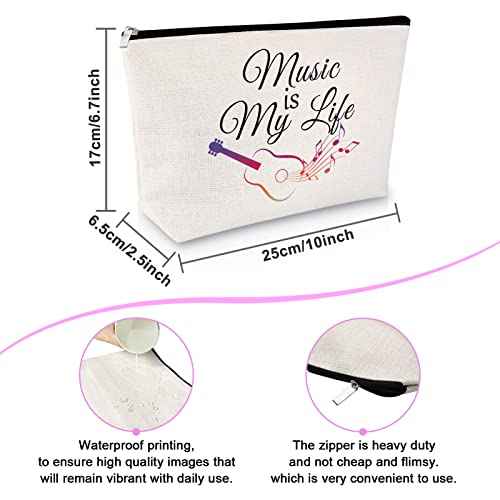 Music Lover Gift for Teen Girls Makeup Bag Music Gift for Women Daughter Appreciation Gift for Music Teacher Singer Cosmetic Bag Musician Birthday Gift Graduation Christmas Gift Travel Cosmetic Pouch