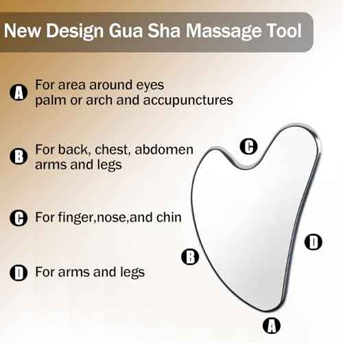 2PCS Stainless Steel Gua Sha Facial Tools Set Gua Sha Facial Tools for Face Sculpting Metal Boby Lymphatic Massage Detailer Neck Gift for Women