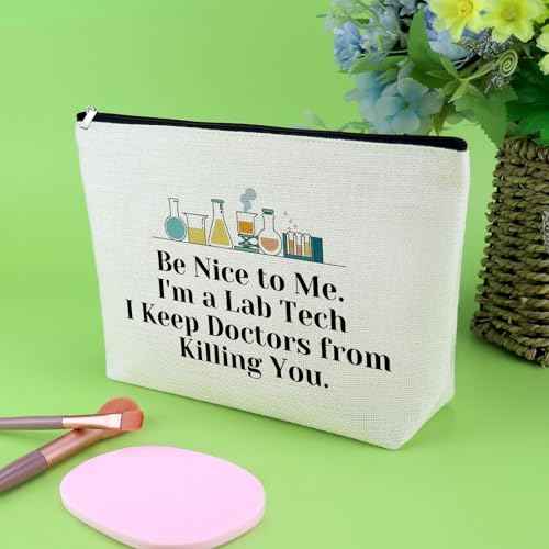 Lab Tech Gift Funny Lab Gifts Makeup Bag Lab Week Gifts Lab Employee Appreciation Gifts Lab Assistant Gifts Laboratory Technician Gifts Cosmetic Bag Birthday Gift Medical Lab Scientist Gifts