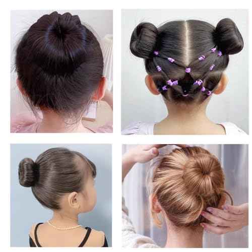 Hair Donut Set - 12 Pcs Crown Shapers for Short and Thin Hair, Kids Girls Women (Size S/ 2.3 Inch, Dark Brown)