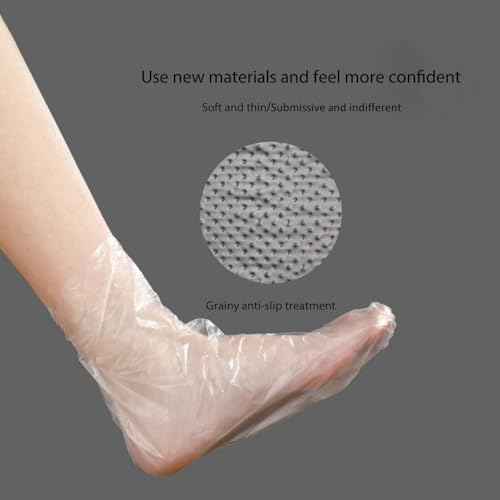 100pcs Paraffin Bath Liners - Disposable Plastic Foot Covers for Moisturizing Foot Spa, Women's Feet Care Socks (Transparent)