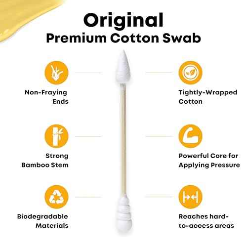 TerpTitans Original ? Bamboo Cotton Swabs | Dual-Tip: Spiral for Maximum Absorption & Fine Point for Pinpoint Precision | Extra Strong, Lint-Free | 200 Count Box