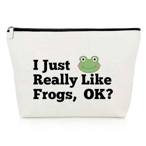 Frog Lovers Gifts for Women Makeup Bag Frog Gifts Friendship Gifts for Girls Friends Froggy Gifts Cosmetic Bag Animal Lover Gifts Frog Themed Gifts Birthday Graduation Gifts Cosmetic Pouch Travel
