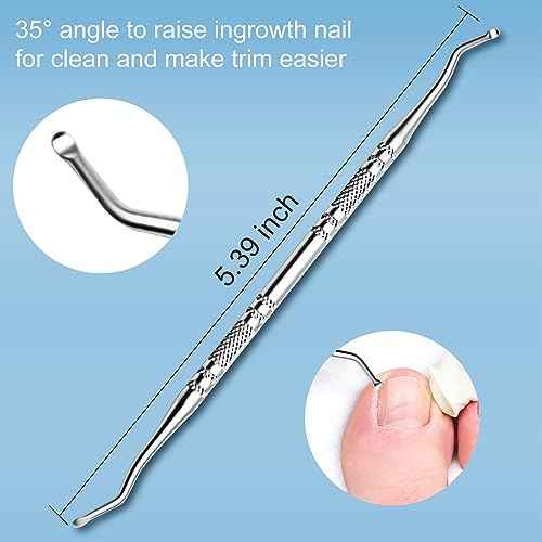 Ingrown Toenail Treatment w/Ingrown Toenail Drops Reliever & Softener,Double Sided Pedicure Nail Lifter Tool for Easy Trimming Care Thick Nail & Ingrown Toe Nail,Toenail Cleaner Kit for Men Women