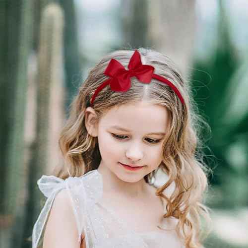 2PCS Bow Headbands Set for Girls Big Knotted Headbands Grosgrain Ribbon Hair Bows Cute Hair Hoop Top Knot Turban Hair Headband for Girls Teens Party Cosplay Decoration Hair Accessories