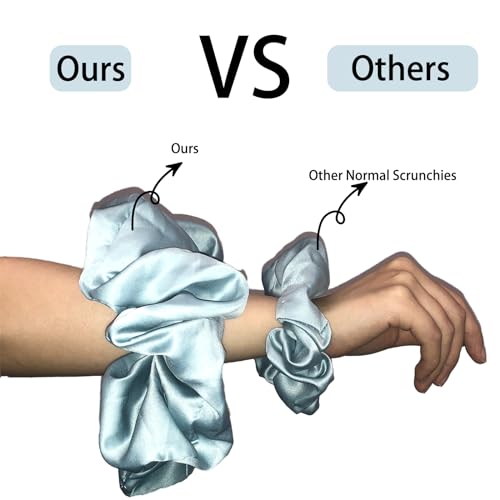 17 Pcs Bsofter Large Satin Scrunchies for Women - Jumbo Sleep Scrunchie,Large Silk Hair Scrunchies Oversized Hair Ties Giant Satin Scrunchy for Thick Hair XXXL