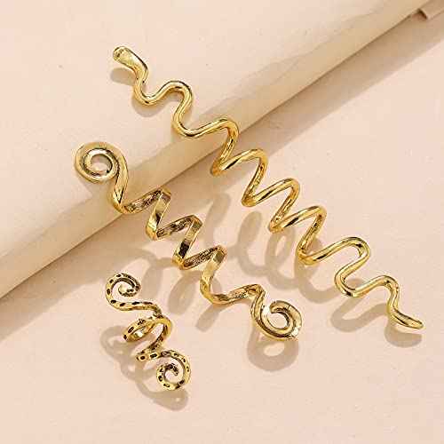FRDTLUTHW 18Pcs Hair Accessories Loc Hair Jewelry for Women Braids, Dreadlock Beads Metal Hair Clips Decoration Gold(Multiple Styles)-style4