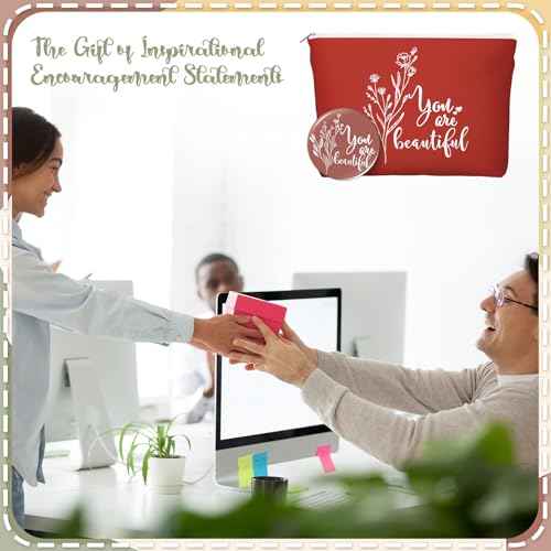 20 Pcs Employee Appreciation Gifts Inspirational Canvas Makeup Bags Compact Mirrors Bulk Cosmetic Bags Portable Mirror Thank You Gifts for Women Christmas Nurse Practitioner (Bohemian)